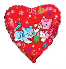 Širdelė su kačiukais