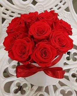 9 Miegančių rožių kompozicija dėžutėje