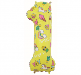 Skaičius 1 su paveiksliukais