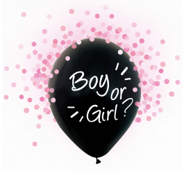 Boy or Girl, pink confetti