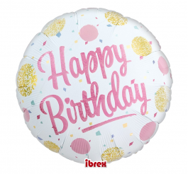 Happy Birthday Gold&Pink Dots