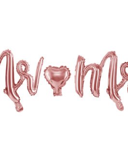 Užrašas Mr Mrs rožinis auksas