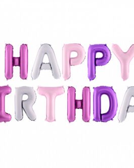 Užrašas HAPPY BIRTHDAY pastelinis miksas