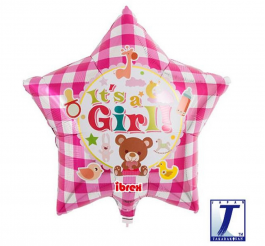 It’s A Girl Bear Gingham Pink