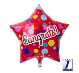 Congrats dots, metallic red