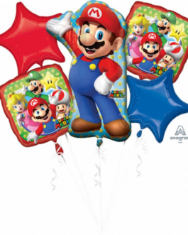 Balloon bouquet Mario Bros, 5 pcs
