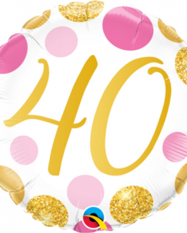 40 th birthday, rose-gold dots