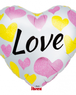 White Love Pink & Gold Hearts