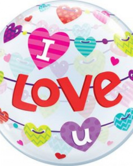 I Love U Banner Hearts