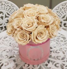 21 Miegančios rožės kompozicija dėžutėje