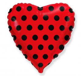 Raudona širdis su juodais taškiukais