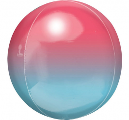 Ombre kamuolys, raudona ir mėlyna