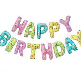 Užrašas HAPPY BIRTHDAY