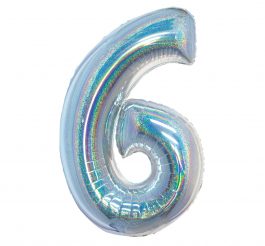 Skaičius 6 holografinis 76 cm