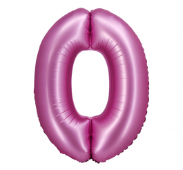Skaičius 0 satino rožinė76 cm
