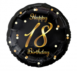 18 Birthday- juodsa su auksiniais taškiukais