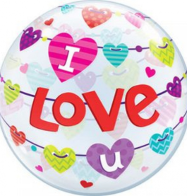 I Love U Banner Hearts