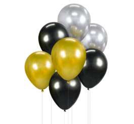 Balionų puokštė Sidabrinė/juoda